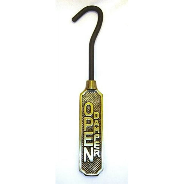 Metal Fireplace Damper Pull with Solid Brass Handle