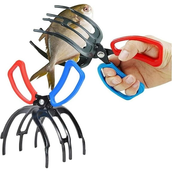 Metal Fish Gripper,3 Claw Fishing Pliers Gripper,Fish Control Clamp for Most Freshwater Fish,Three Teeth Fishing Pliers Gripper,Fishing Dehooker for Catch Fish,2 Pcs
