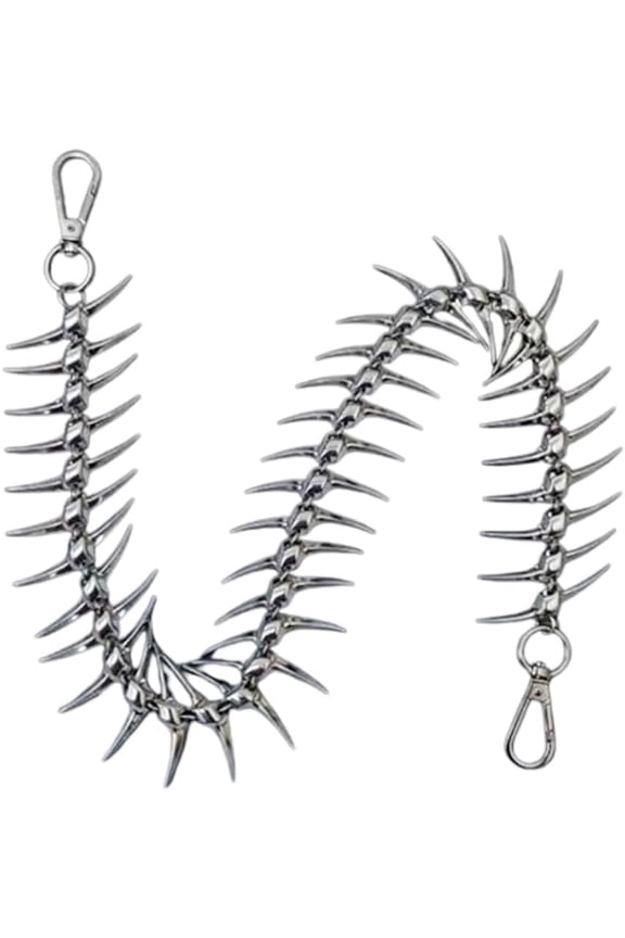 Metal Fishbone Pant Chain Punk Spike Link Pocket Chains for Wallet, Pants, Jeans - Goth Accessories for Men and Women