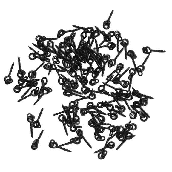 Metal Fishing Bait Screws 15Mm 2 Style Black Boilie Screw Rig Terminal Tackle,Elliptical Ring 100Pc