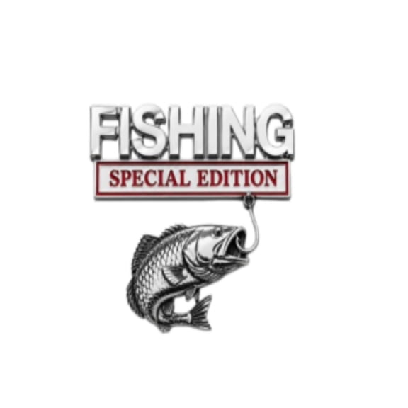 Metal Fishing Car Emblem Badge Fish Hook Chrome Auto Sticker Decal