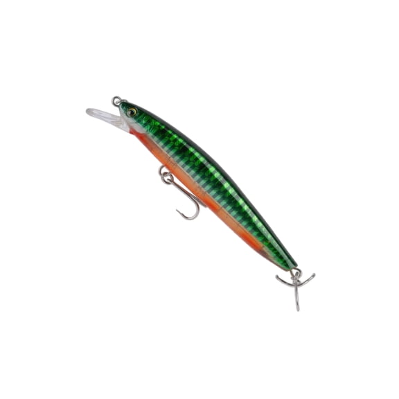 Metal Fishing Lure, Diving Jerkbait Minnow Pattern with Treble Hooks for Bass Trout Walleye Pike(2 PCS)