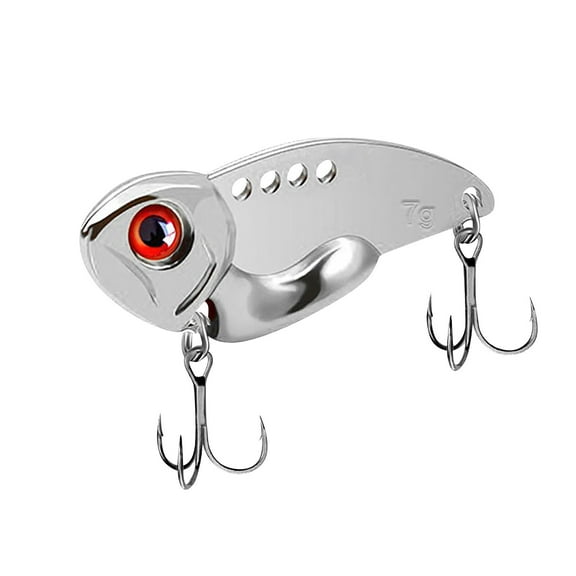Metal Fishing Lures with Hard Blade Bait, Crankbait for Bass and Saltwater Fishing, Includes Treble Hooks in Assorted Colors