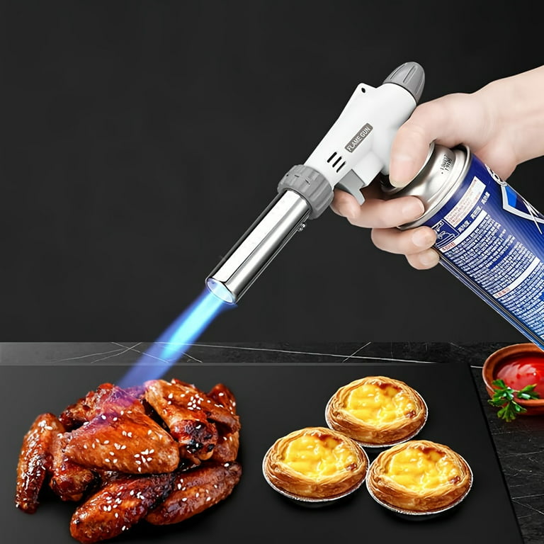 Metal Flame Gun Welding Gas Torch Lighter Heating Lgnition Butane Portable  Camping Welding Gas Torch for Pastries Desserts Blazing Soldering Camping