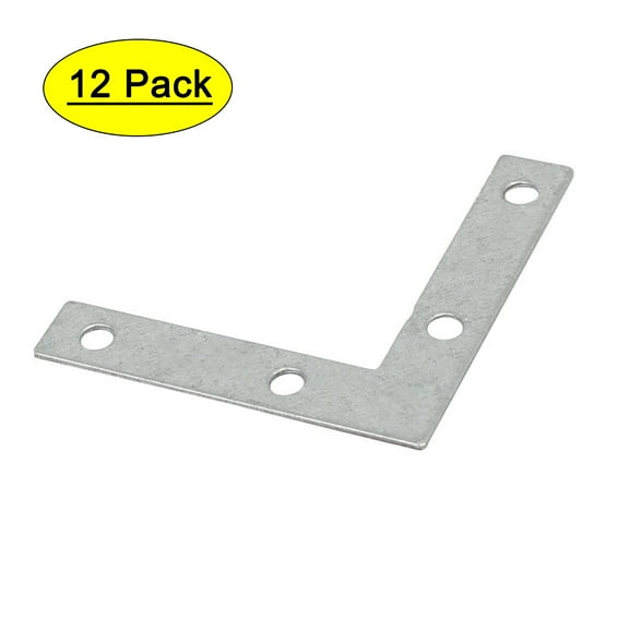 Metal Flat Corner Brace Angle Bracket Repair Plates 2" x 2" x 0.04" 12pcs