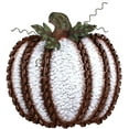 thumbnail image 1 of Metal Flat Pumpkin Decoration Indoor Outdoor Free Standing Metal Flat Pumpkins for Fall Harvest DecorThanksgiving Halloween Decoration - (White,19''H), 1 of 4