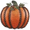 thumbnail image 1 of Metal Flat Pumpkin Decoration Indoor Outdoor Free Standing Metal Flat Pumpkins for Fall Harvest DecorThanksgiving Halloween Decoration - (19''H), 1 of 4