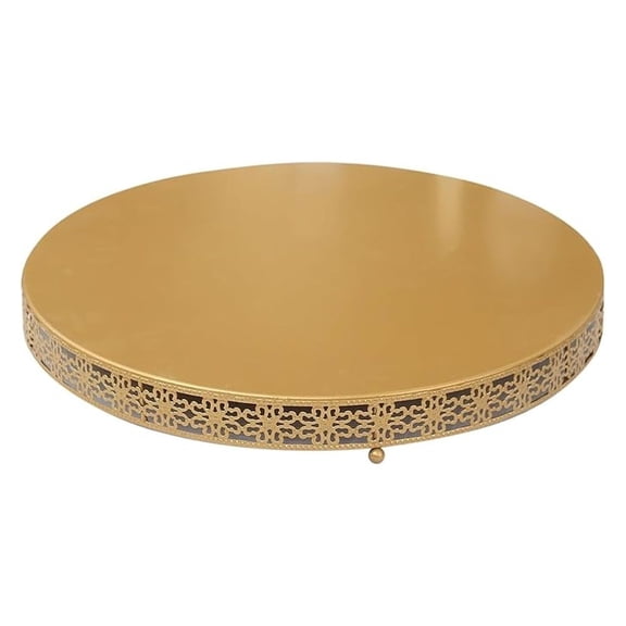 Metal Fleur De Lis 20 in Round Cake Stand Dessert Display Pedestal | Cute Riser for Birthday Wedding Party Events Reception Buffet Catering Decorations Supplies