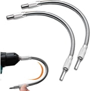 Metal Flexible Drill Bit ExtensionElectric Drill Fexible Shaft 360  Bending,11.8" Flex Drill Bit Extension 1/4 Hex Shank,Magnetic Drill Bit Extension for Electric Drills,2PCS,Silver