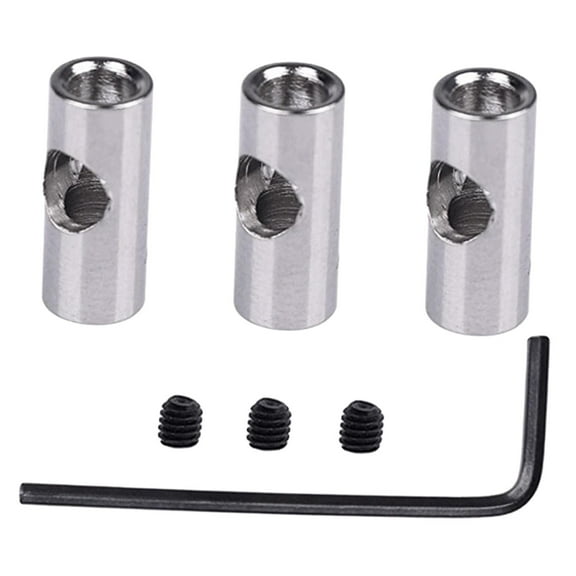 Metal Flexible Motor Shaft Coupling 3x 3.17-5mm Coupler Motor Transmission Connector Rigid with L Shaped Wrench and Screws
