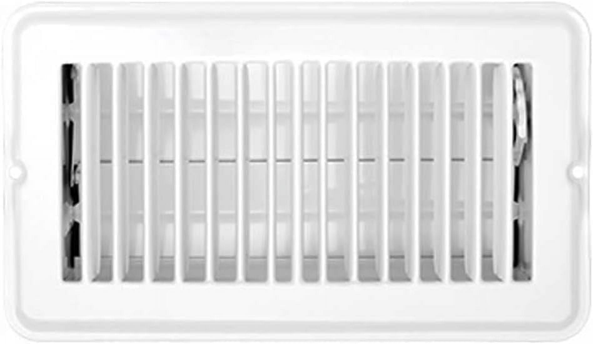 8 Inch Rounded Register Metal Floor Register with Damper, 8 inch x 4 inch, White, Interior ...