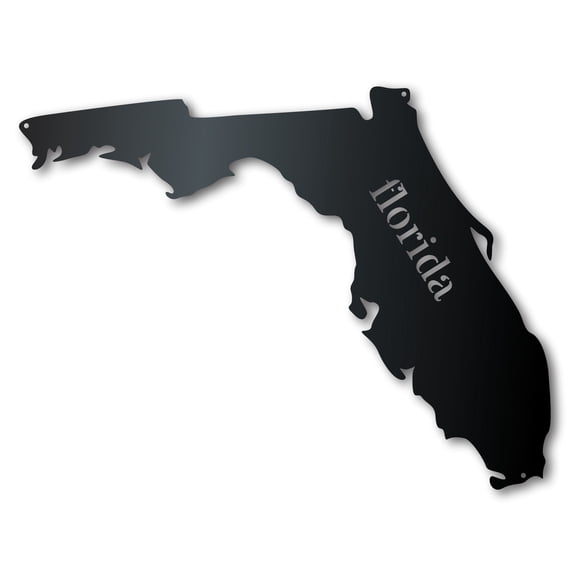 Metal Florida Wall Art - Custom Metal US State Sign - 14 Color Options 18