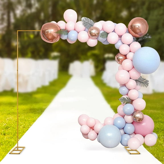 Metal Flower Balloon Frame, 9.8 * 9.8ft Wedding Square Arch Backdrop Gold Metal Stand Decor for Ceremony,Birthday Party,Wedding Decoration,Anniversary