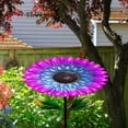 thumbnail image 1 of Metal Flower Bird Bath with Stake, 2-in-1 Bird Feeder & Birdbath, Outdoor Garden Decor for Yard, Patio & Lawn (Purple), 1 of 6
