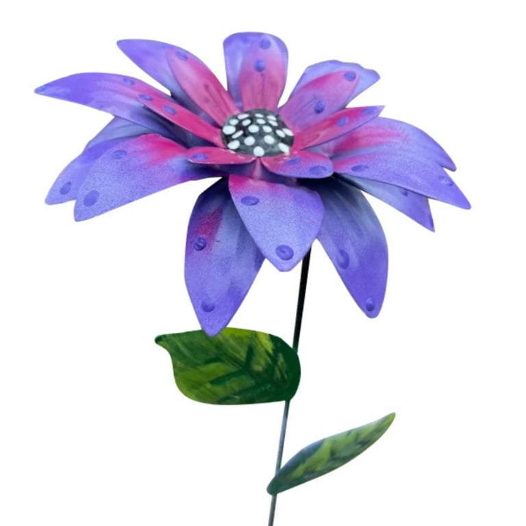 Metal Purple Mum Pot Plant Stake 3D Yard Art Garden Outdoor Flower Patio Decor Metal Purple Mum Pot Plant Stake 3D Yard Art Garden Outdoor Flower Patio Decor