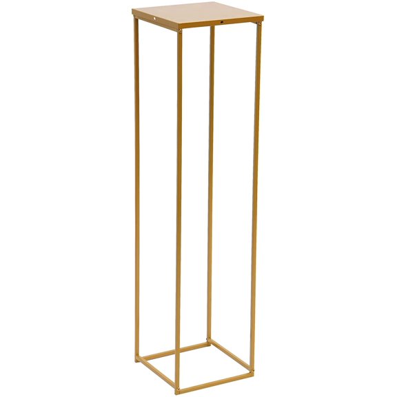 Metal Flower Floor Vase Column Flower Stand Geometric Centerpieces Vase for Tables, 39.37in Tall Gold Flower Holder for Home Party Wedding Decorations, Rectangular Flower Display Rack