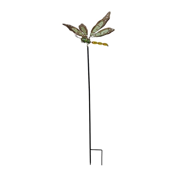 Metal Flower Garden Stakes Wrought Iron Luminous Glass Flower Pot Decoration for Garden and Home