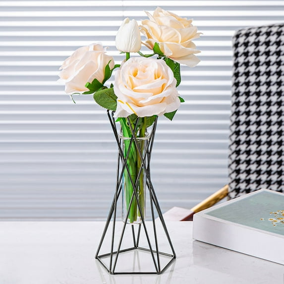 Metal Flower Holder under $5! Xqxayjr Metal Flower Arrangement Ornaments, Iron Geometric Plant Stand for Desk Table, Home Decor for Living Room Dining Room