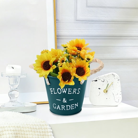 Metal Flower Pot Bucket with Vintage Milk Can Design for Indoor Outdoor Plant Decor