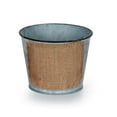 thumbnail image 1 of Metal Flower Pot Planter with Burlap Label: 4.75 inches x 3.5 inches, 1 of 1