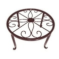 thumbnail image 1 of Metal Flower Pot Stand, 12.4 In Round Heavy Duty Iron Riser for Indoor Outdoor Container Display, Bronze, 1 of 3