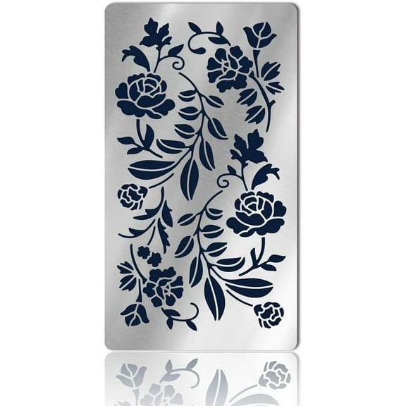 Metal Flower Stencils 3.98x6.97in Curled Floral Leaf Journal Templates Art and Craft Stencils Reusable for Diary Scrapbook Wood Engraving Drawing