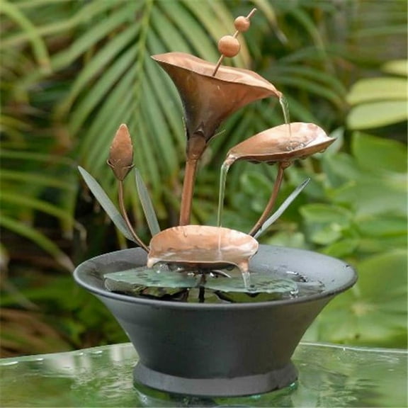 Metal Flower Table Top Fountain