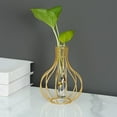 thumbnail image 1 of Metal Flower Vase Desk Decor,Minimalist Glass Tube Bud Vase Elegant Table Centerpiece Display Stable Modern Decorative Accent for Home Office Wedding Reception Dining Table Shelf Styling-Gold, 1 of 6