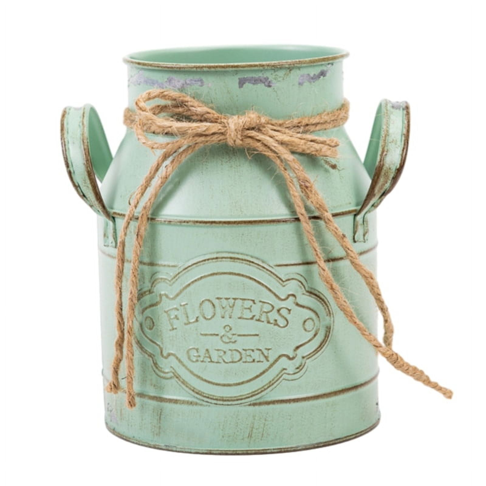 Metal Flower Vase Shabby Chic Vintage Vase Metal Milk Can Vase Vintage