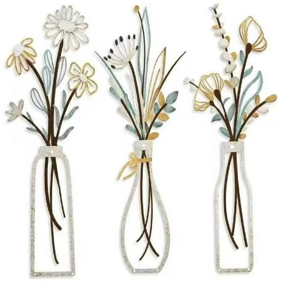 Metal Flower Wall Art, High-quality Metal, Peel & Stick, for Home Interior Decorative Statement