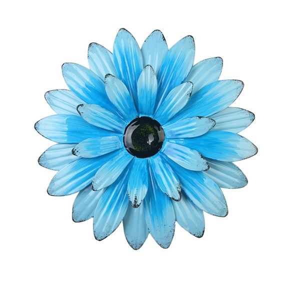 Metal Flower Wall Art - Outdoor Sunflower Decor | Rustic Farmhouse & Boho Style Wall Ornament | Iron Flower Wall Hanging, Garden Decor, Outdoor Art, Decorative Wall Accent(E)