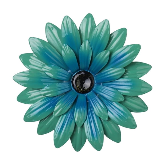 Metal Flower Wall Decor Weather Resistant Iron Floral Sculpture for Outdoor Fence and Garden Walls Green