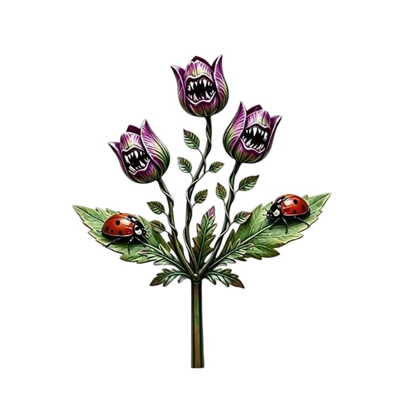 Metal Flowers Decorative Garden Stakes,11.8in Colorful Outdoor Yard Decor, Metal Garden Stake Decor for Yard,Patio, Lawn,Garden