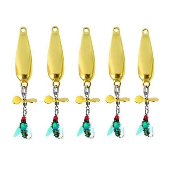 Metal Fly Fishing Baits Spoon Spinner Sequins Lures Fly Baits with Propellers