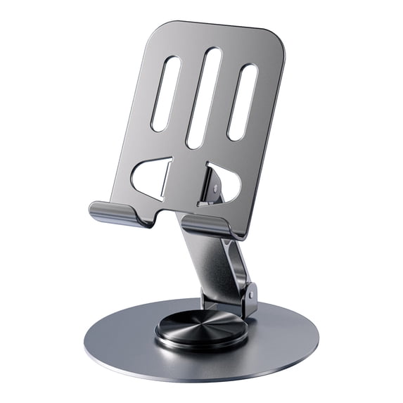 Metal Foldable Tablet Stand with 360 Rotation Adjustable for Desk, Universal Holder for Phone and Tablet
