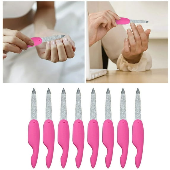 Nail File Set - 8pcs Metal Folding Double-Sided Nail File Buffer for Manicure and Pedicure for Fingernails and Toenails 8PCS