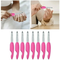 Nail File Set - 8pcs Metal Folding Double-Sided Nail File Buffer for Manicure and Pedicure for Fingernails and Toenails 8PCS