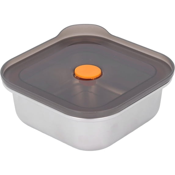 Metal Food Container, Stainless Steel Food Storage Container Leak Proof Sinking Lid, 316 Grade Metal Bento Box for Refrigerator, Vacuum Sealed, Leakproof, and Lunch Container, 500ml