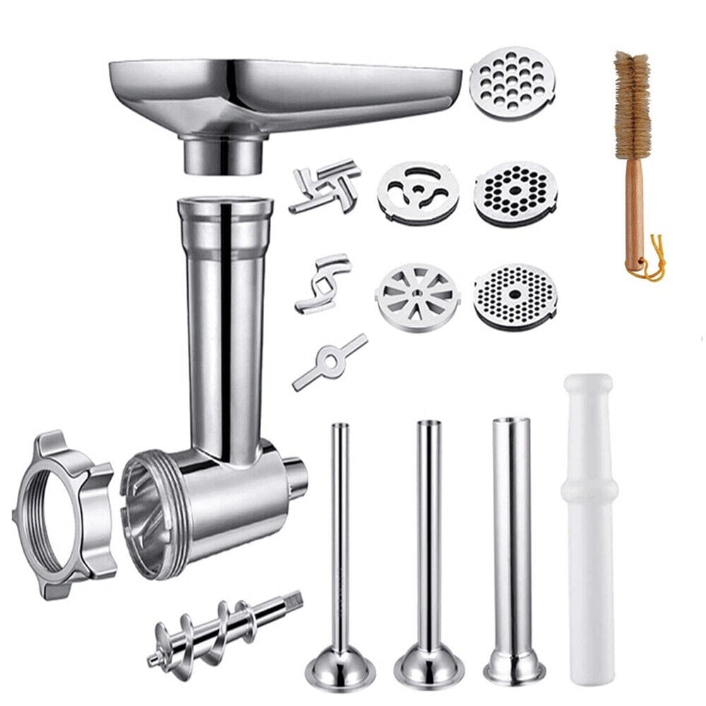Metal Food Grinder Attachment for KitchenAid Stand Mixers Durable Meat  Grinder Sausage Stuffer Food Processor 