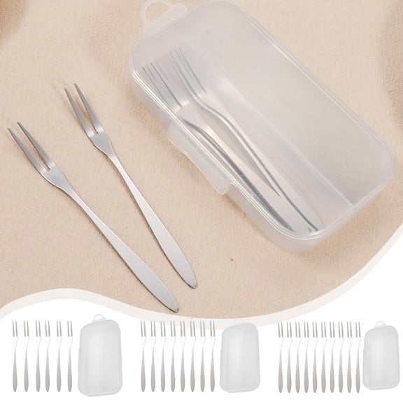 Metal Forks Gift Set Appetizer Forks Small Fruit Small Fork For Appetizers Pastry Dessert Mini Cocktail Stainless Steel Oyster Olive Escargot Crab Fork For Parties Wedding Daily Events(Silver)