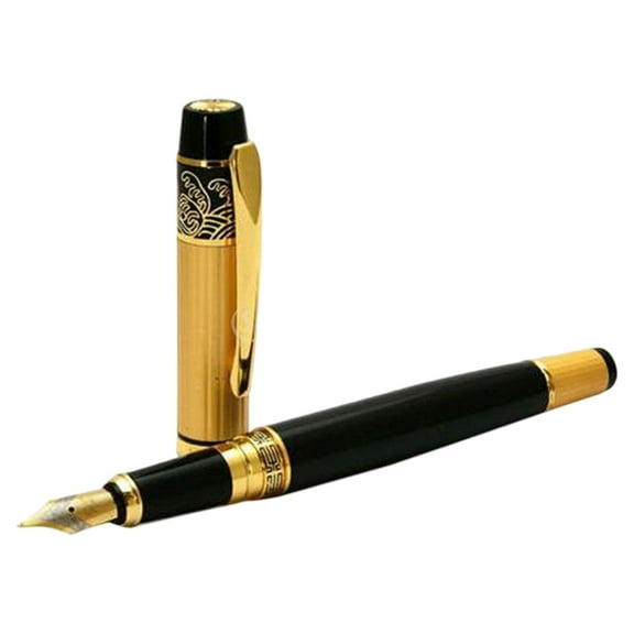 Metal Fountain Pen with Piston Filled Converter Stainless Steel Tip For Students Adult Men Women Calligraphy Practice