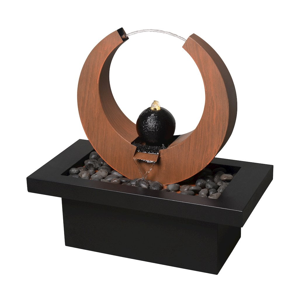 Metal Fountain - Rusty Top with Black Basin