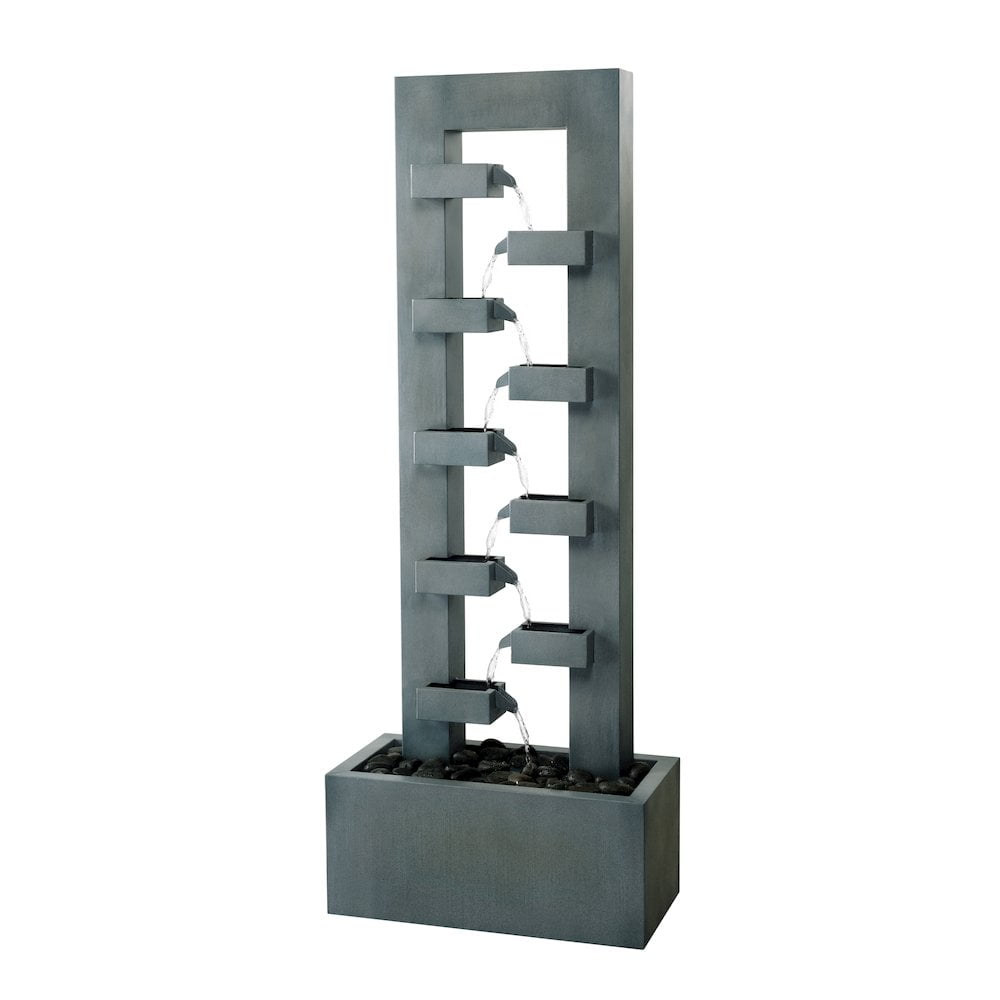 Hi-Line Gifts Steel Outdoor Garden Water Fountain - 50.25" - Blue