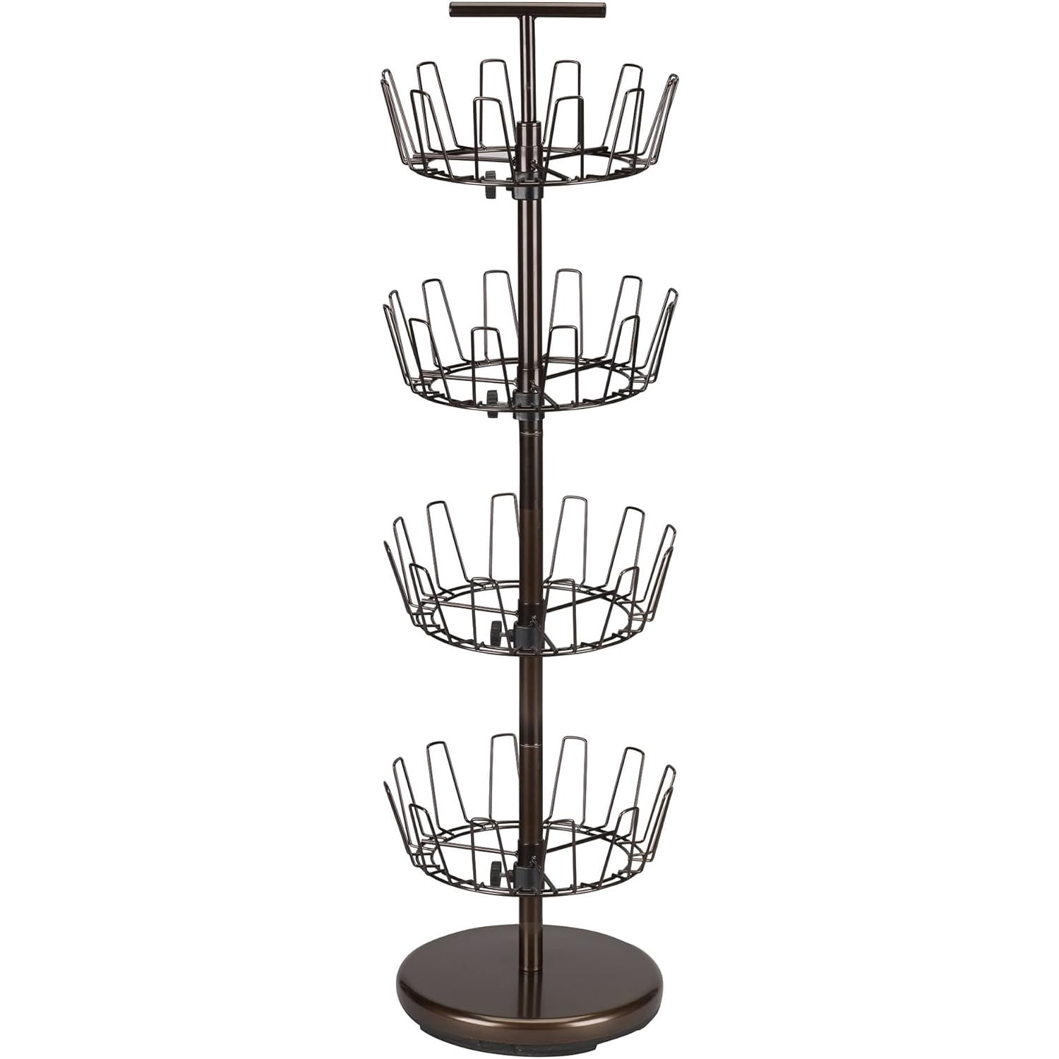 Metal Four-Tier Adjustable Revolving Shoe Rack | Holds up to 24 Pairs ...