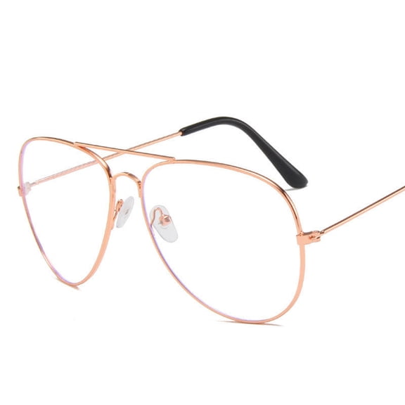Metal Frame Anti-Blue Light Glasses, Flat Mirror Optical Eyewear for Enhanced Vision and Protection, Style 3026