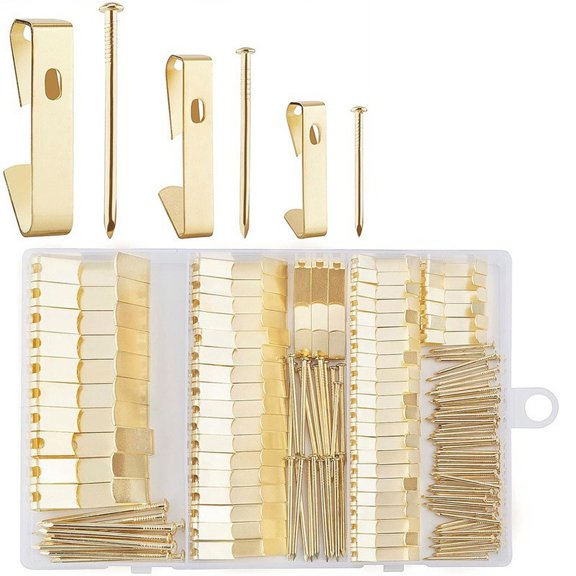 Metal Frame Hook Set, 184-Piece, Wood Wall Hooks For Clothes Bags Damage-Free Use