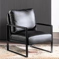 thumbnail image 1 of Metal Frame, Padded Armrest / Comfortable Leather Chair for Living Room, 1 of 2