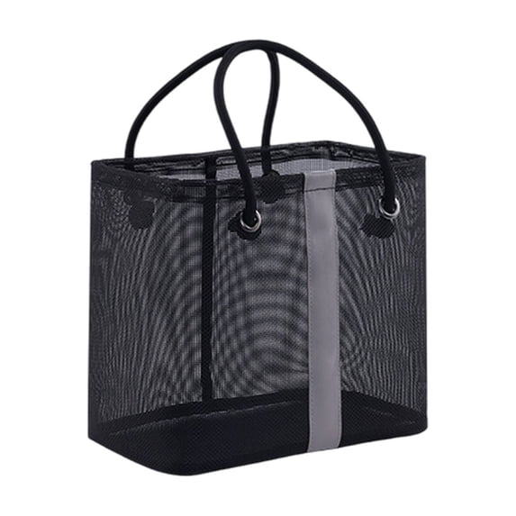 Metal Frame Polyester Toiletry Bag, Foldable Portable Shower Handle Basket for Travel Camping and Daily Bathroom Essentials Organization