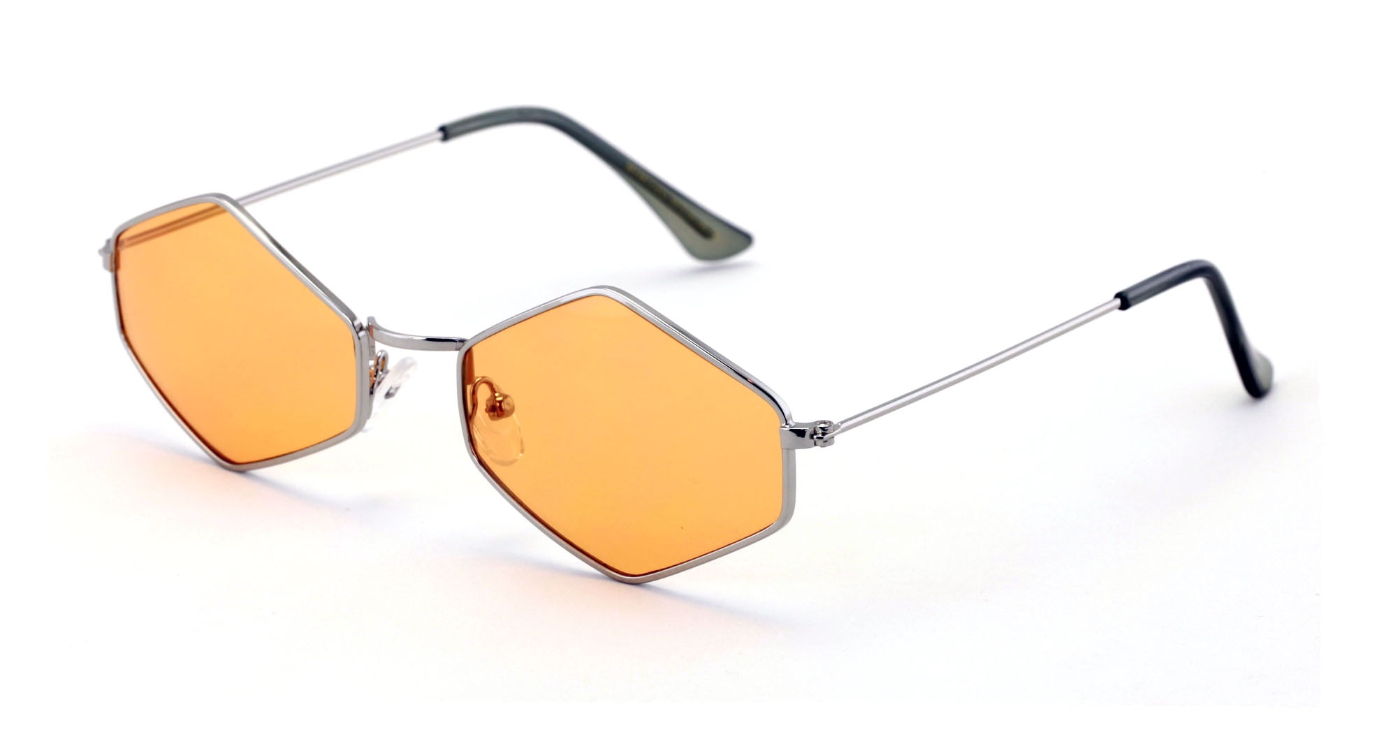 Square Sunglasses with UV400 Protection Lens and Metal Gem Temple Hydra, gem cut with black temples. ㅤ Faceted rimless lenses  main image 4
