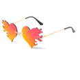 thumbnail image 1 of Metal Frame Sunglasses HD Lenses Eye Protection Trendy Heart Fire Design Universal Fit Sunglasses for Women and Men, 1 of 4